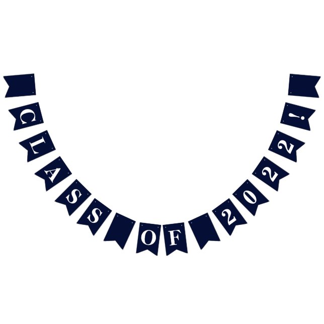 Customizable CLASS OF 2022 on Navy Bunting Flags (All)