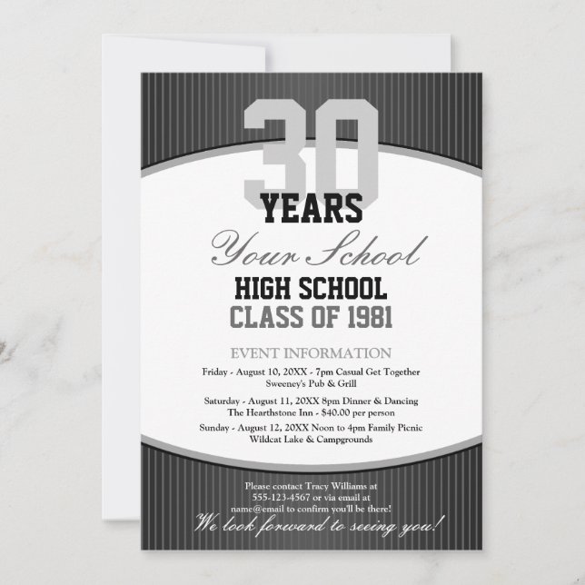 Customizable Class Reunion Invitation (Front)