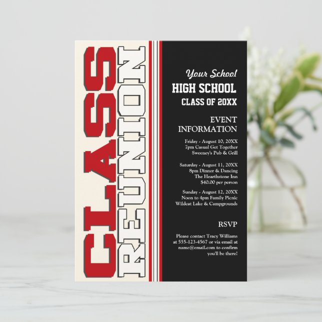 Customizable Class Reunion Invitation (Standing Front)