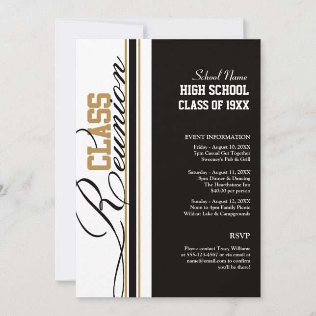 Customizable Class Reunion Invitations (Front)