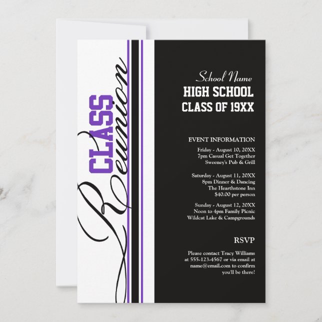 Customizable Class Reunion Invitations (Front)