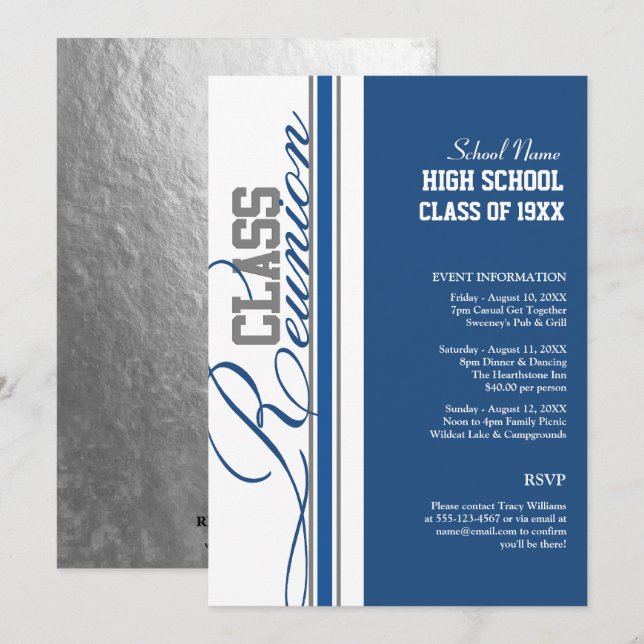 Customizable Class Reunion Invitations (Front/Back)