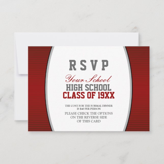 Customizable Class Reunion RSVP Card (Front)