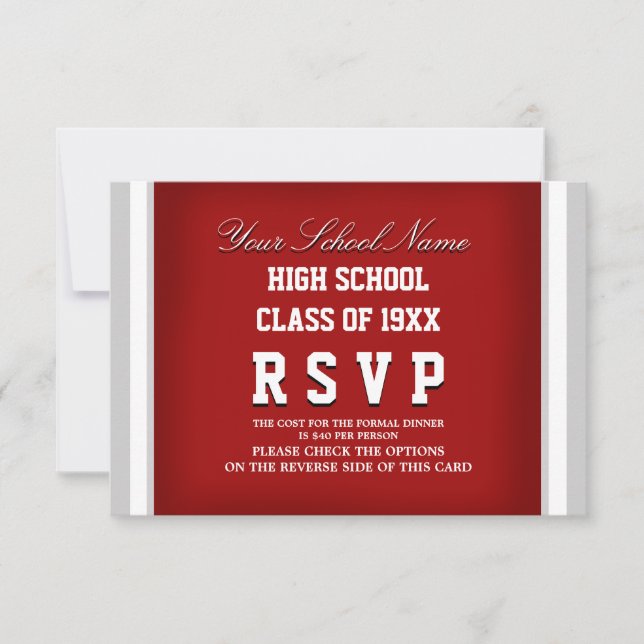 Customizable Class Reunion RSVP Card (Front)