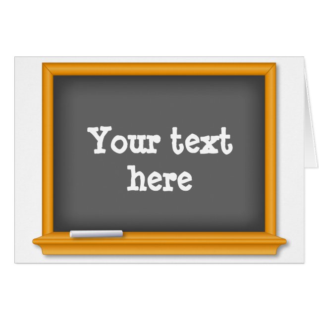 Customizable Classroom Chalkboard Card (Front Horizontal)