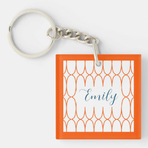 Customizable classy orange keychain