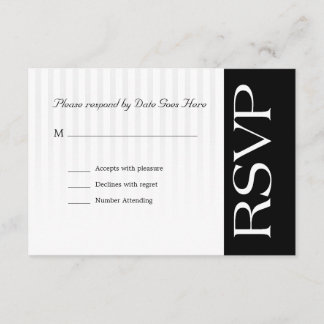 Customizable Classy RSVP With Subtle Stripes Card