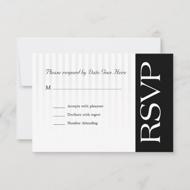 Customizable Classy RSVP With Subtle Stripes Card (Front)