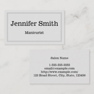 Customizable & Clean Manicurist Business Card