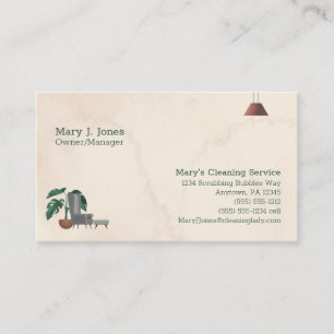 Customizable Cleaning Service Home Eight Line Business Card