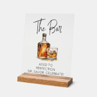 Customizable Clear Acrylic Whiskey Bar Sign