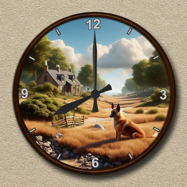 Customizable Clock with a Belgian Malinois (Creator Uploaded)
