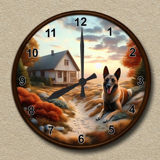Customizable Clock with a Belgian Malinois (Creator Uploaded)