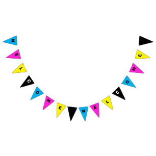 Customizable CMYK Welcome Bunting Flags