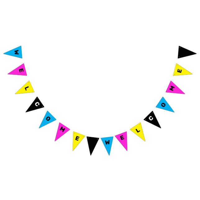 Customizable CMYK Welcome Bunting Flags (All)
