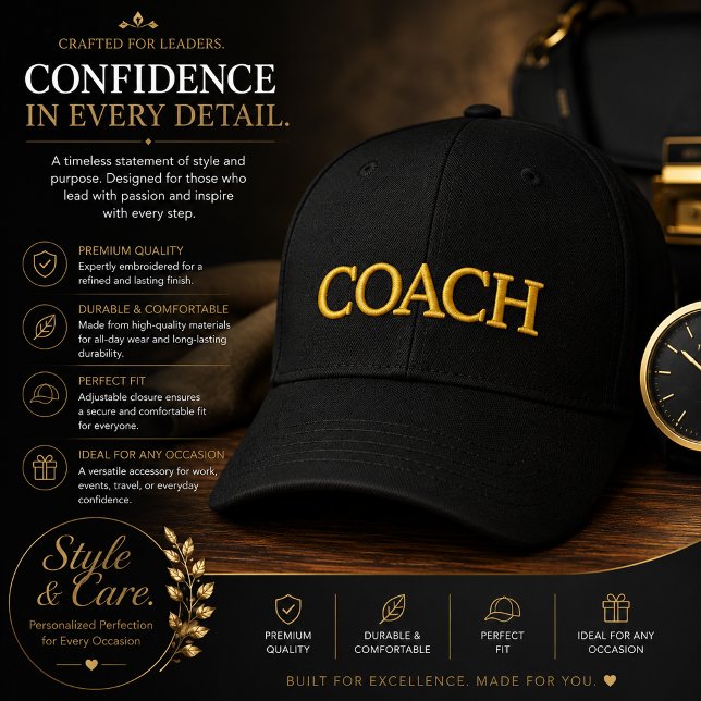 Customizable COACH Embroidered Hat (Customizable COACH Embroidered Baseball Cap)