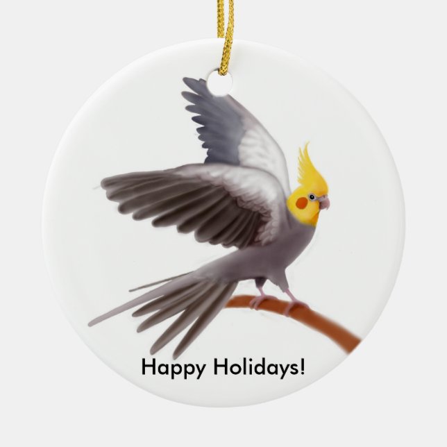 Customizable Cockatiel Parrot Ornament (Front)