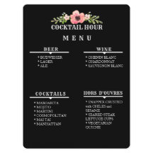 Customizable COCKTAIL HOUR MENU