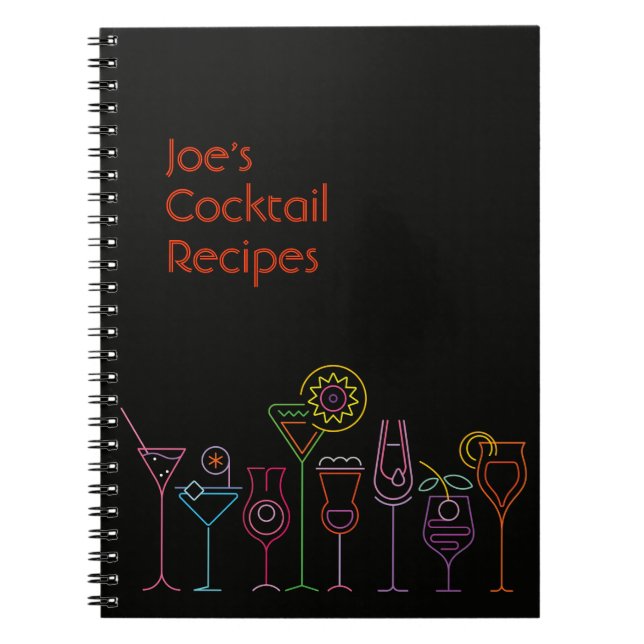Customizable Cocktail Recipes Notebook (Front)