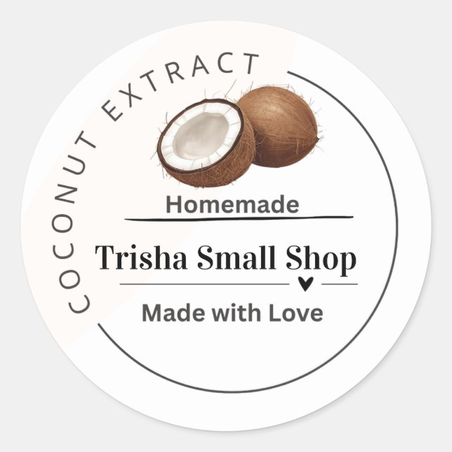 Customizable Coconut Extract Label – Personalized  (Front)