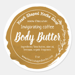 Customizable Coffee Body Butter Label Handmade