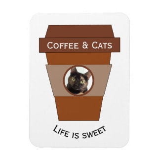 Customizable Coffee & Cats - Life is Sweet Magnet