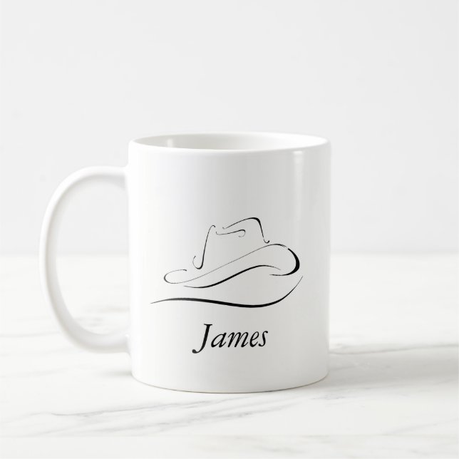 Customizable Coffee Mug With Cowboy Hat (Left)
