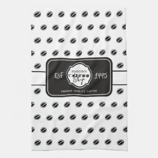 Customizable coffee shop logo for business B&W Kitchen Towel