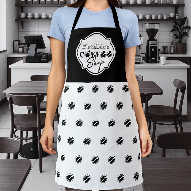 Customizable coffee shop logo for business / home apron (Creator Uploaded)