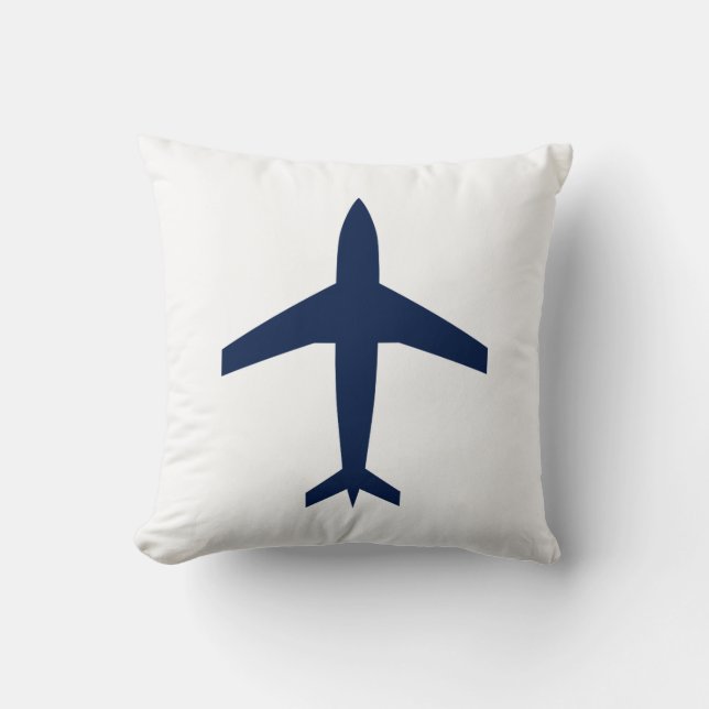 CUSTOMIZABLE COLOR Double Sided Aviation Airplane Throw Pillow (Front)