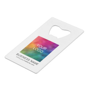 Customizable Color & Text Business Logo Template Credit Card Bottle Opener