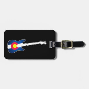 Customizable Colorado flag guitar luggage tag