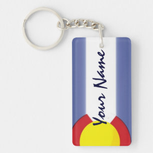 Customizable Colorado flag souvenir keychain