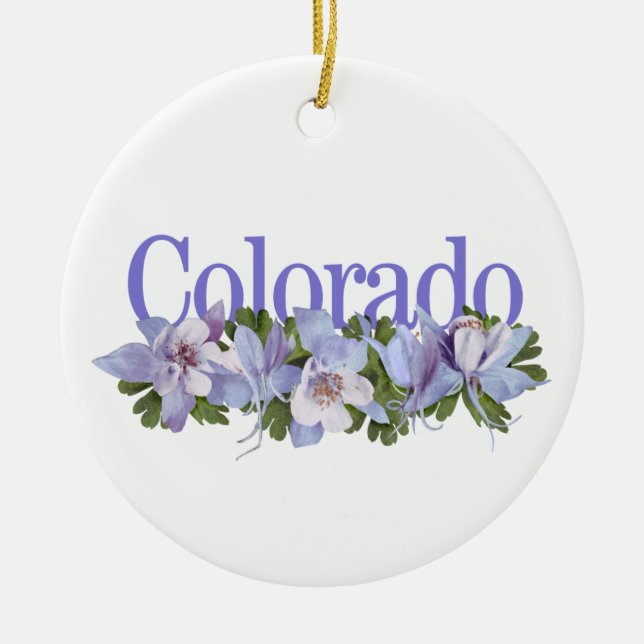 Customizable Colorado Ornament with Columbine (Front)
