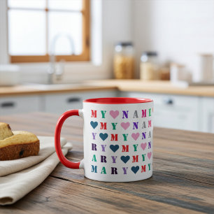 Customizable Colorful Name, 16 Letter or Number Mug