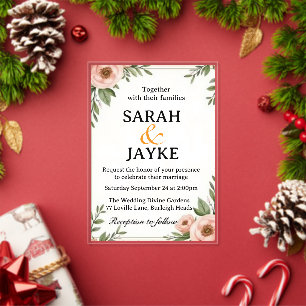 "Customizable Colorful Watercolor Floral Wedding I Acrylic Invitations