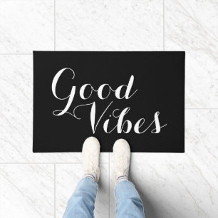 Customizable Colour And Text Good Vibes Happy Doormat