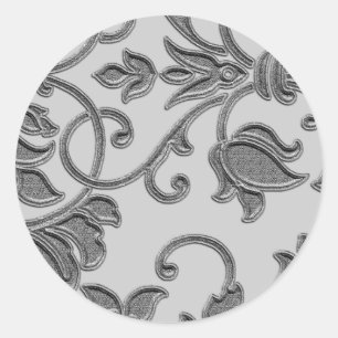 Customizable Colour Damask Classic Round Sticker