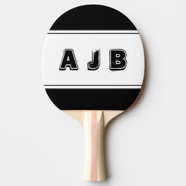 Customizable Colour Monogram Red Stripes Paddle (Front)