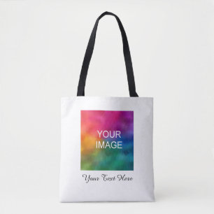 Customizable Colour Photo Text Template Calligraph Tote Bag