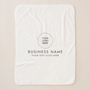 Customizable Colour Text Your Business Logo Cute Sherpa Blanket