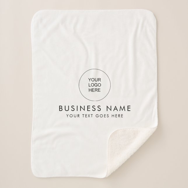 Customizable Colour Text Your Business Logo Cute Sherpa Blanket (Front)