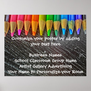 Customizable coloured pencil artistic poster