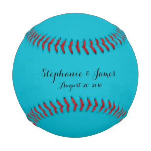 Customizable Colourful Blue Weddings Marriage Baseball