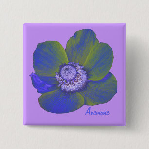 Customizable Colourful Fantasy Anemone Button