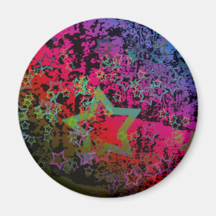 Customizable Colourful Grungy Star design Magnet