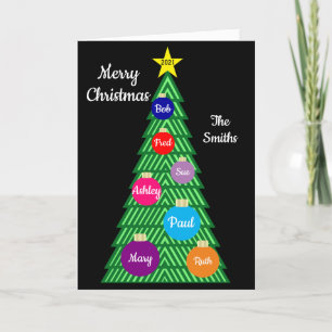 Customizable Colourful Ornament Christmas Tree Car Holiday Card