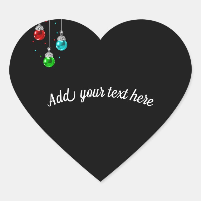 Customizable colourful pearls heart sticker (Front)