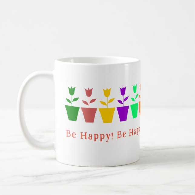 Customizable & Colourful Tulip Coffee Mug (Left)