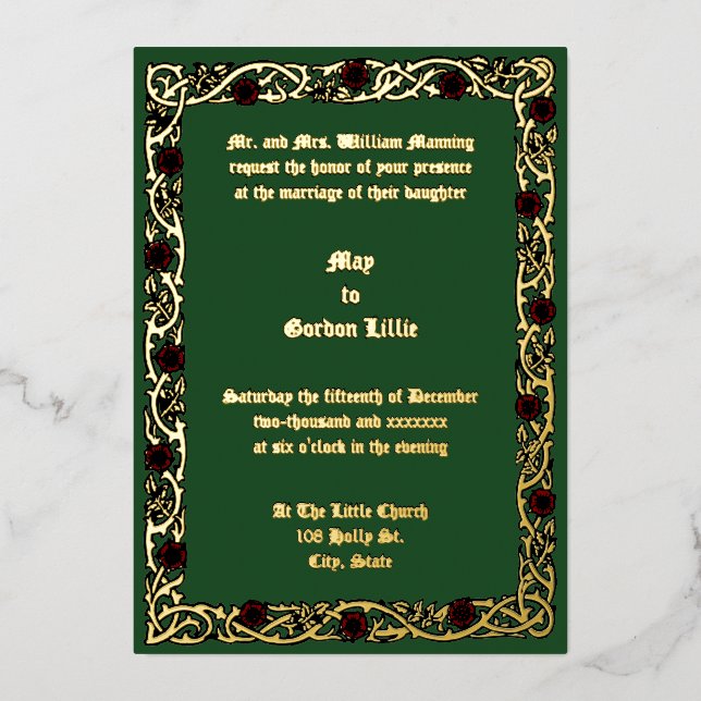 Customizable Colours Floral Foliage Vine Border (Front)